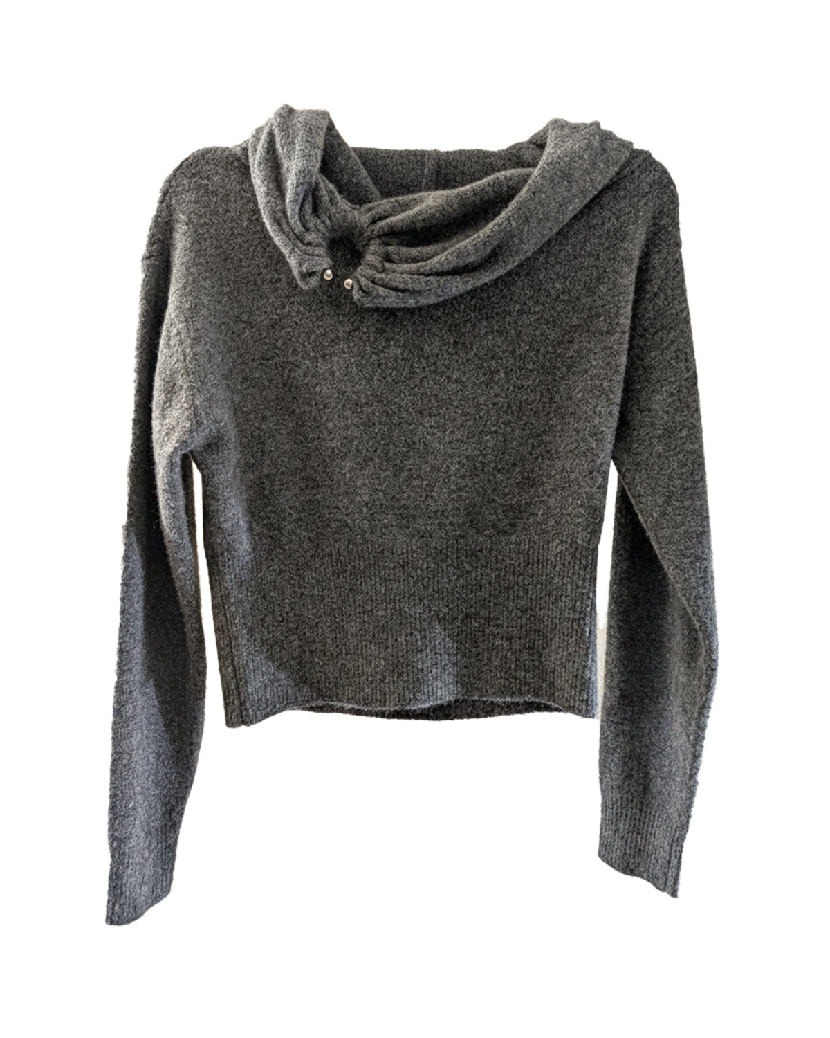 OFF-THE-SHOULDER KNIT CROPPED SWEATER