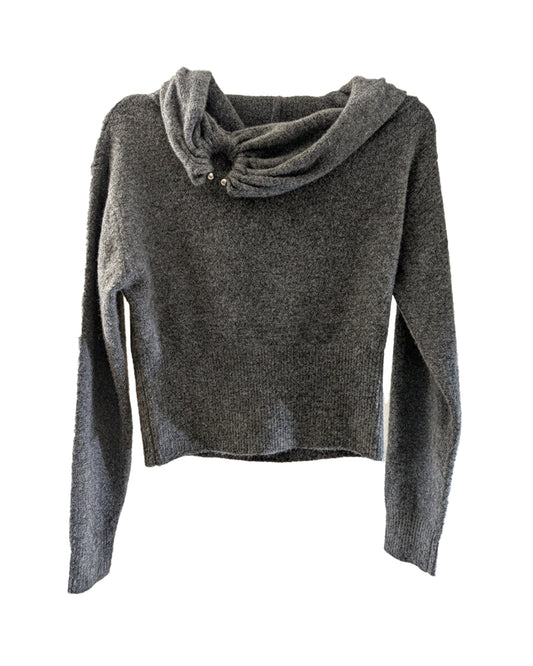 OFF-THE-SHOULDER KNIT CROPPED SWEATER