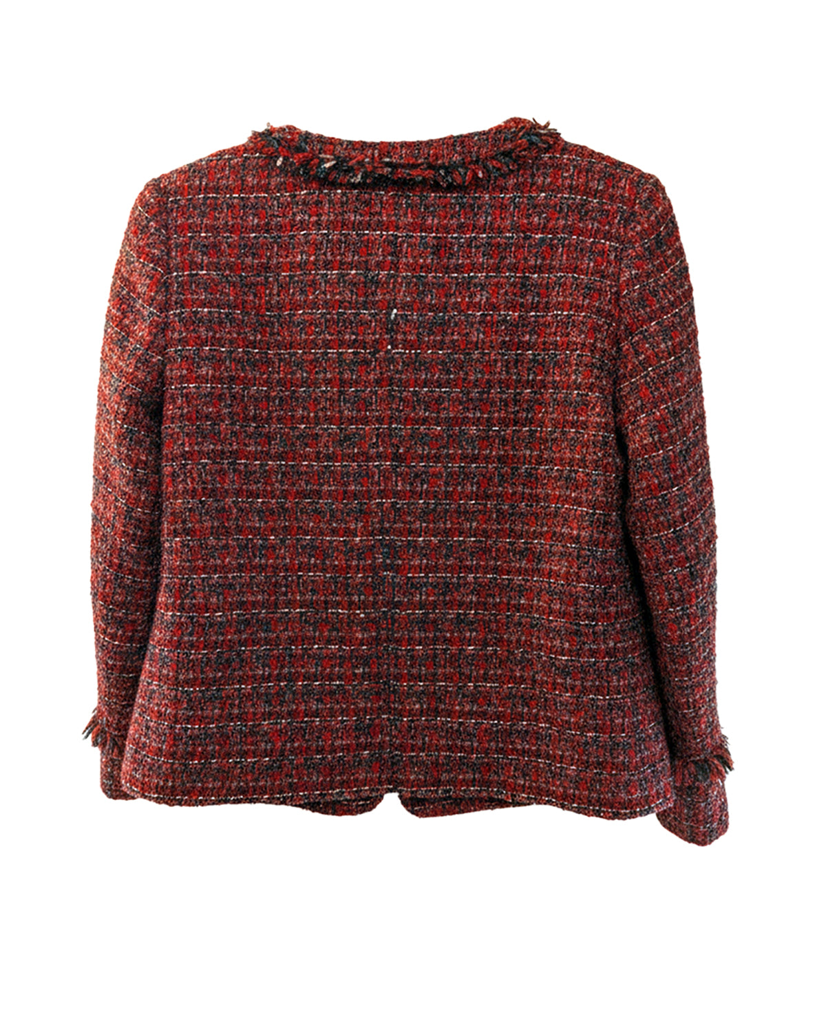 ANNE KLEIN OPEN-FRONT TWEED BLAZER