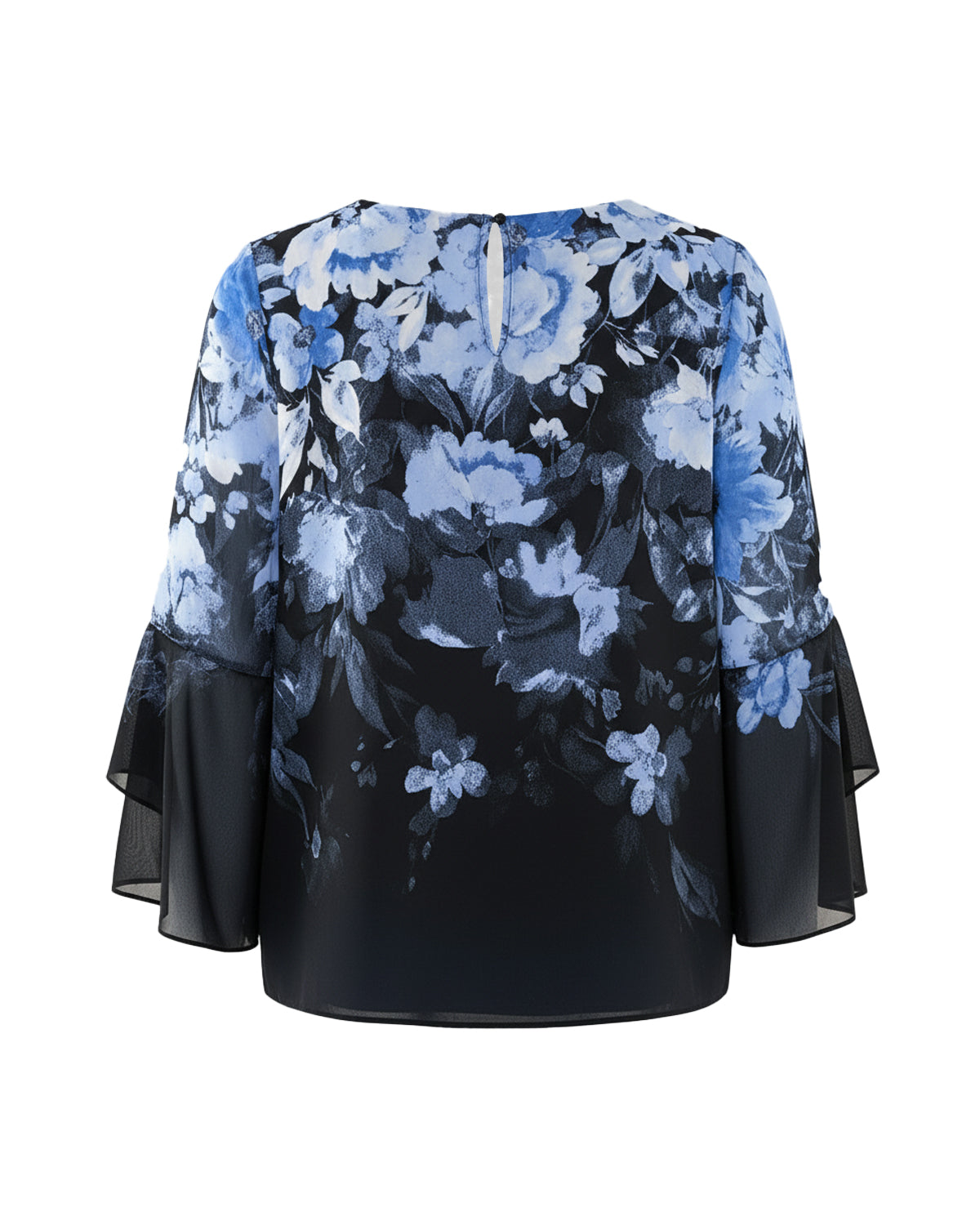 FLORAL-PRINT BELL SLEEVE BLOUSE
