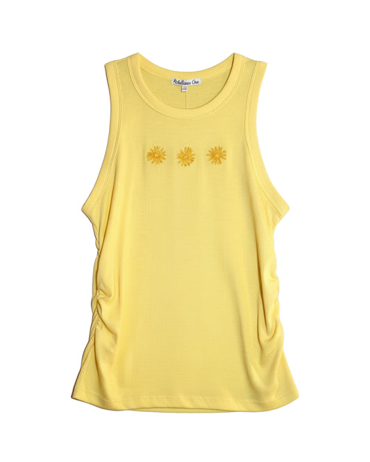 WOMEN'S KNIT RUCHED TANK TOP