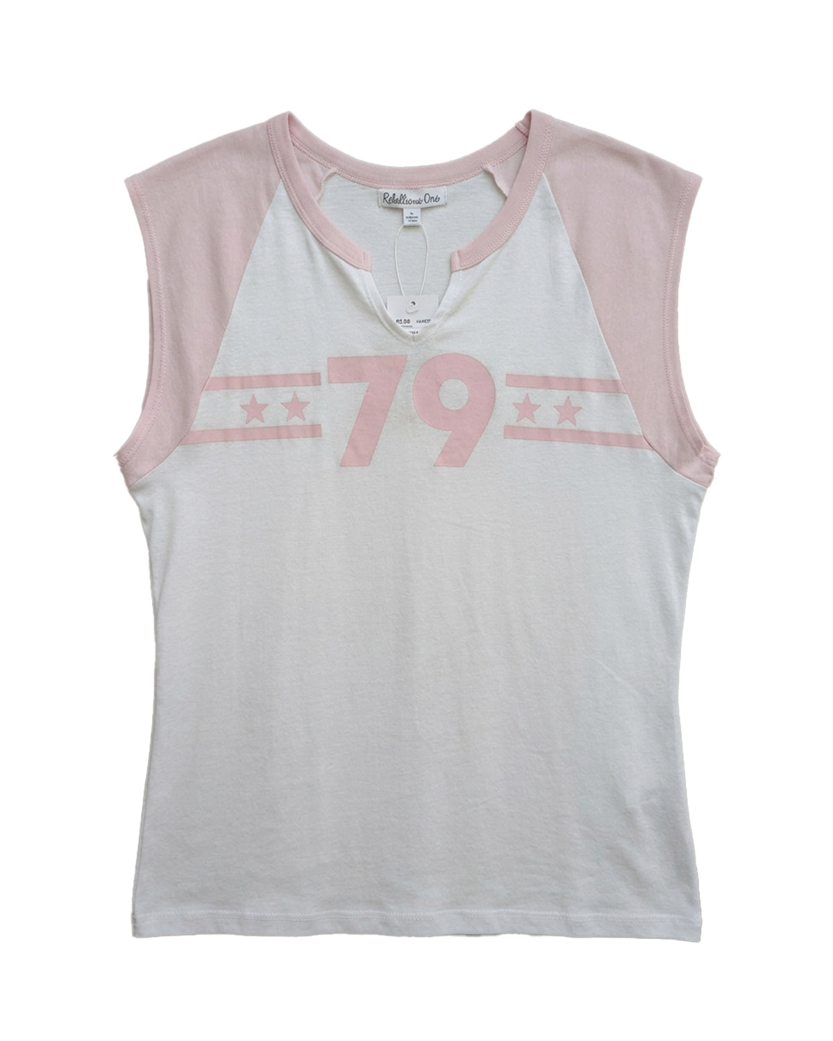 REBELLIOUS ONE 79 VARSITY CROPPED TOP