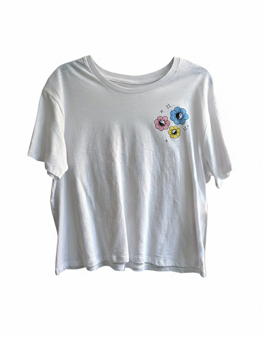 JUNIOR'S FLOWERS PRINT T-SHIRT