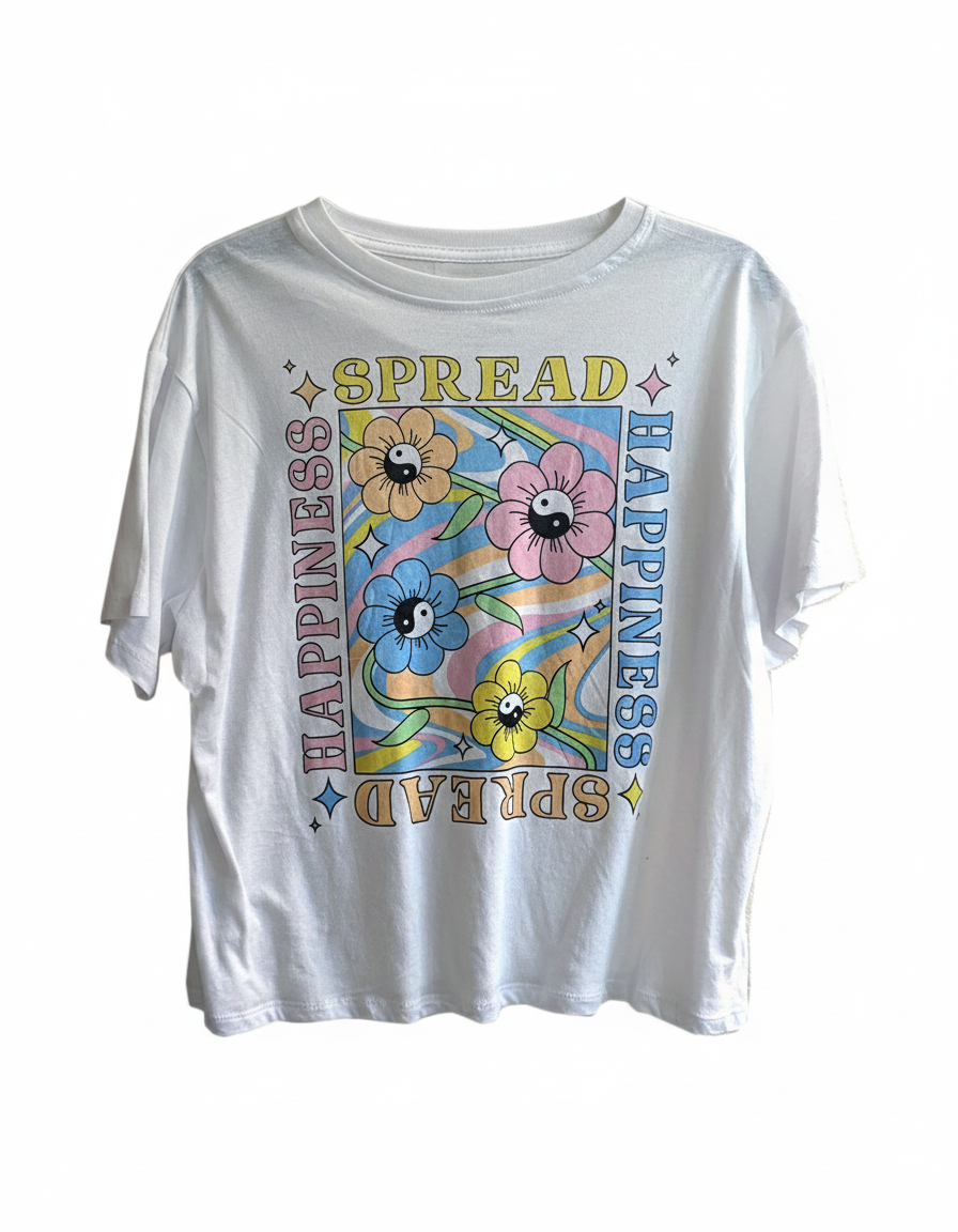 JUNIOR'S FLOWERS PRINT T-SHIRT