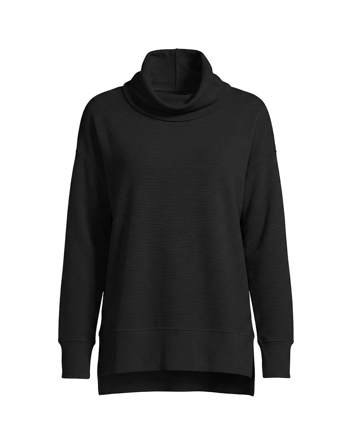 OVERSIZED RIBBED COWL-NECK TUNIC