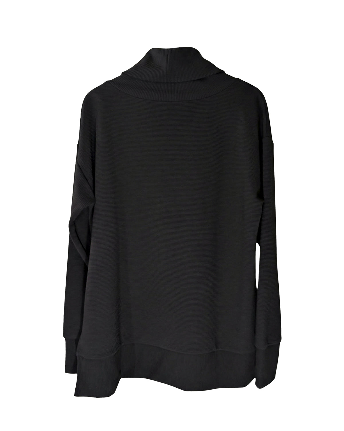OVERSIZED RIBBED COWL-NECK TUNIC