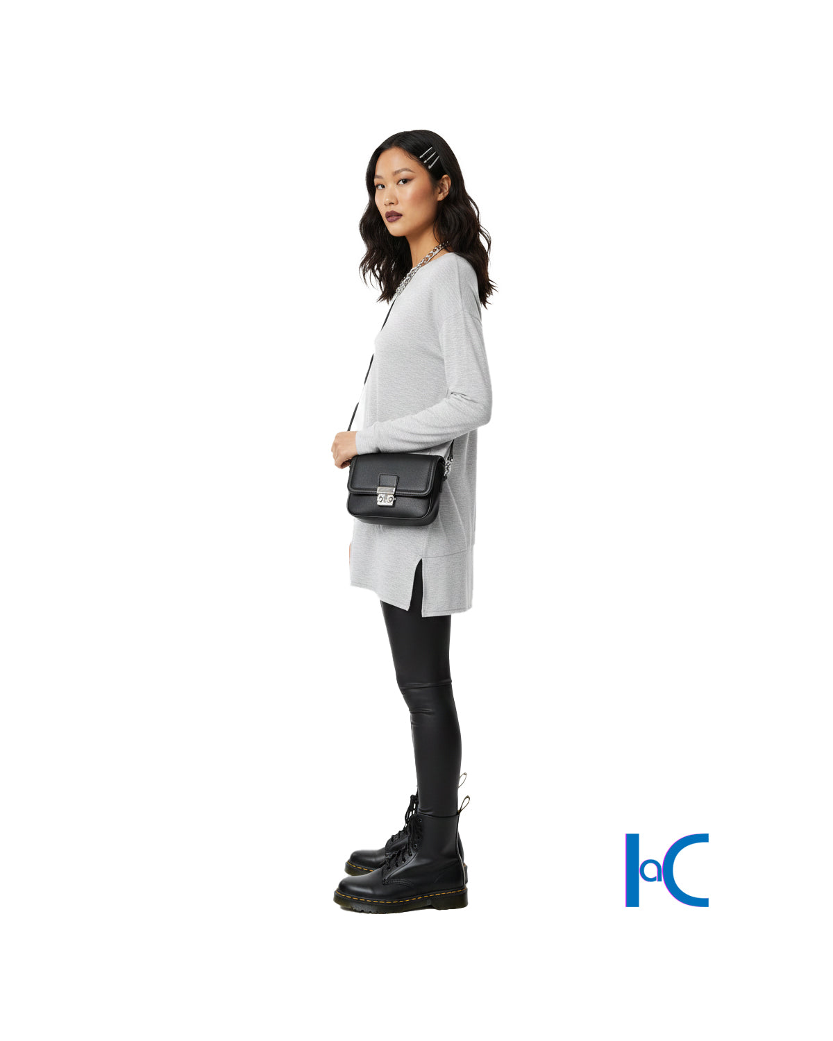 WOMEN'S HEATHER GREY HIGH-LOW TUNIC