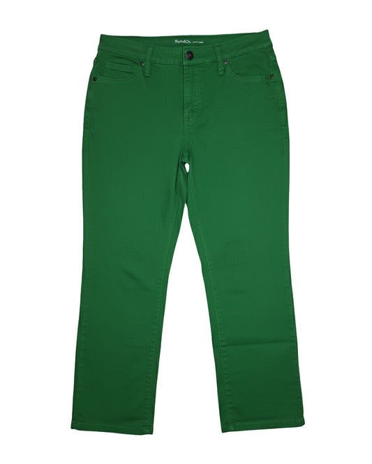 WOMEN'S JASPER GREEN MID-RISE PANTS