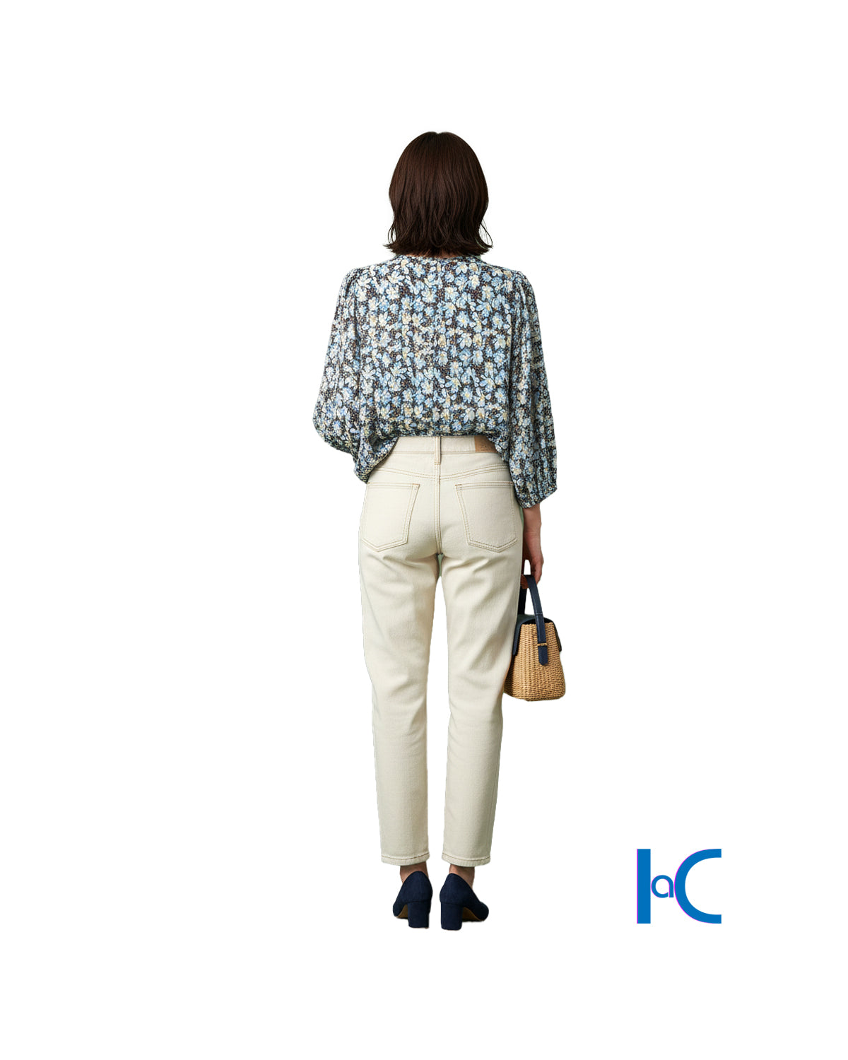 PINTUCK BUTTON-FRONT BLOUSE