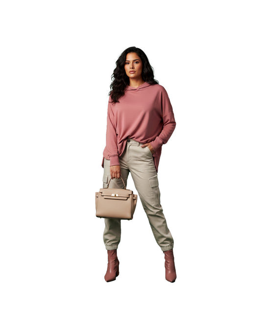 HOODIE WITH VENTED HEM BUTTONS