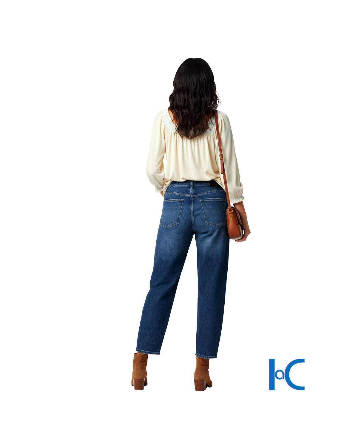 BEIGE SQUARE-NECK PEASANT BLOUSE