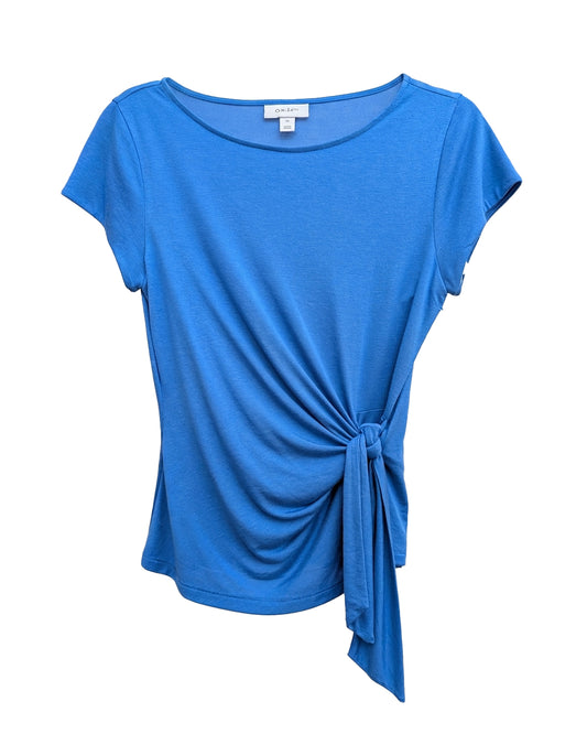 SIDE-TIE SHORT SLEEVE KNIT TOP