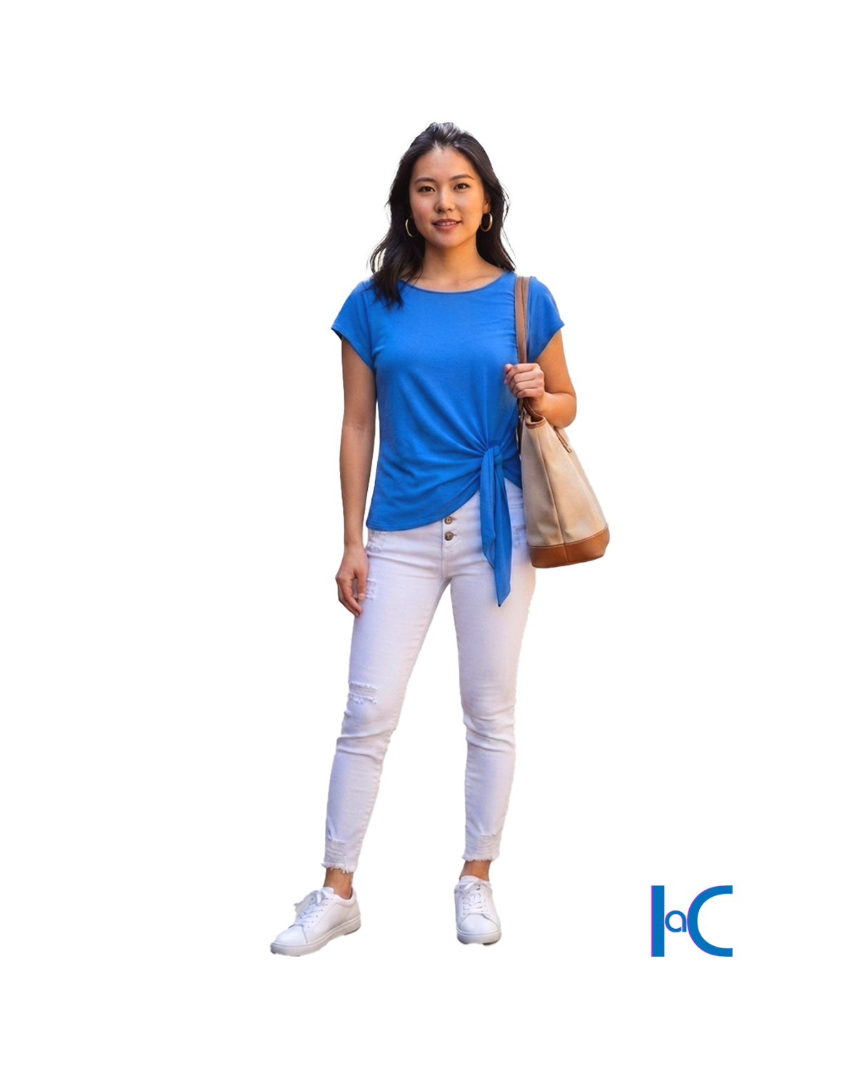 ON-34th SIDE-TIE SHORT SLEEVE KNIT TOP