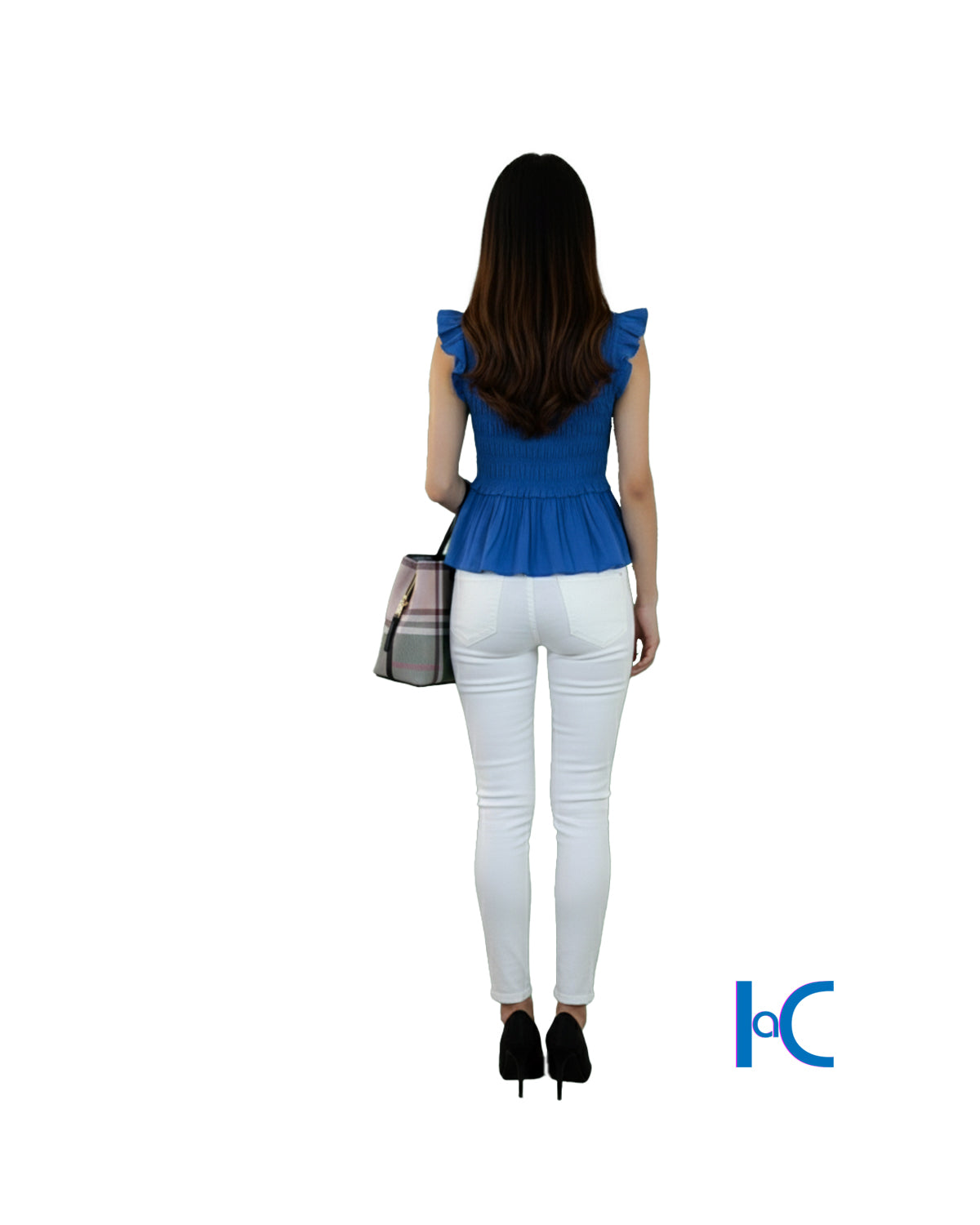 FLUTTER-SLEEVE SMOCKED PEPLUM