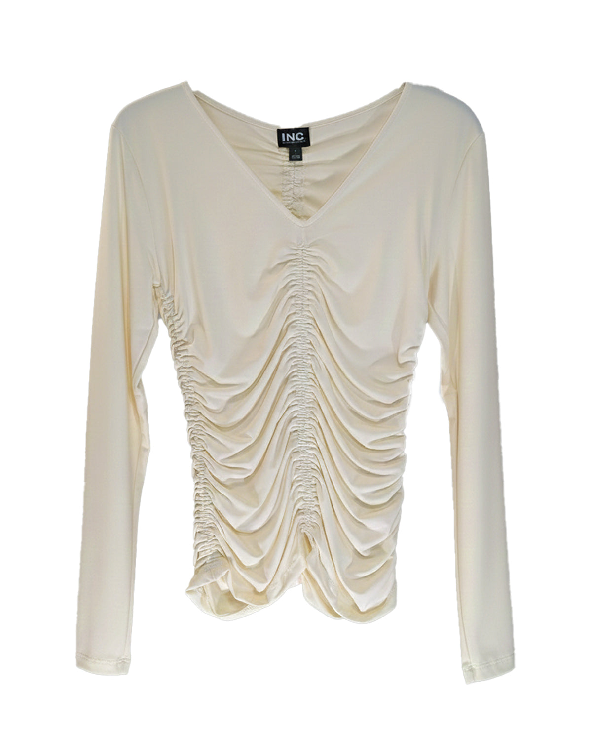 RUCHED CENTER-SEAM VINTAGE CREAM TOP