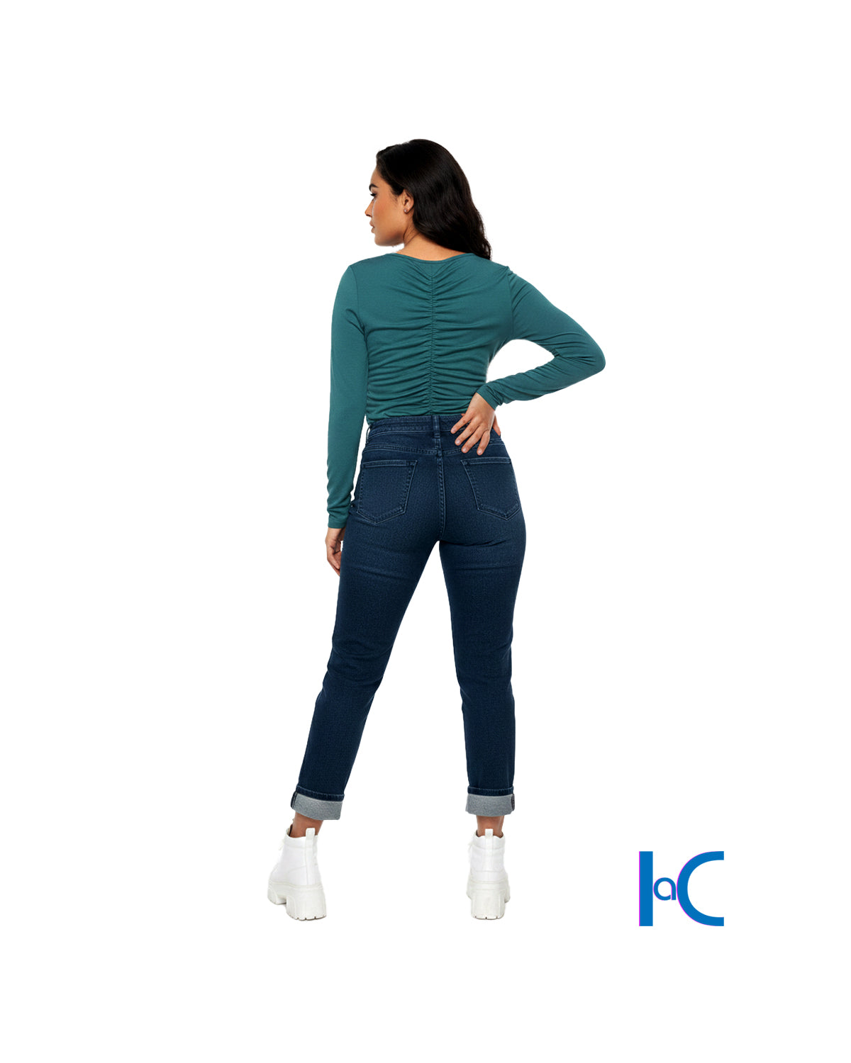 WOMEN'S LONG SLEEVE SHIRRED TOP