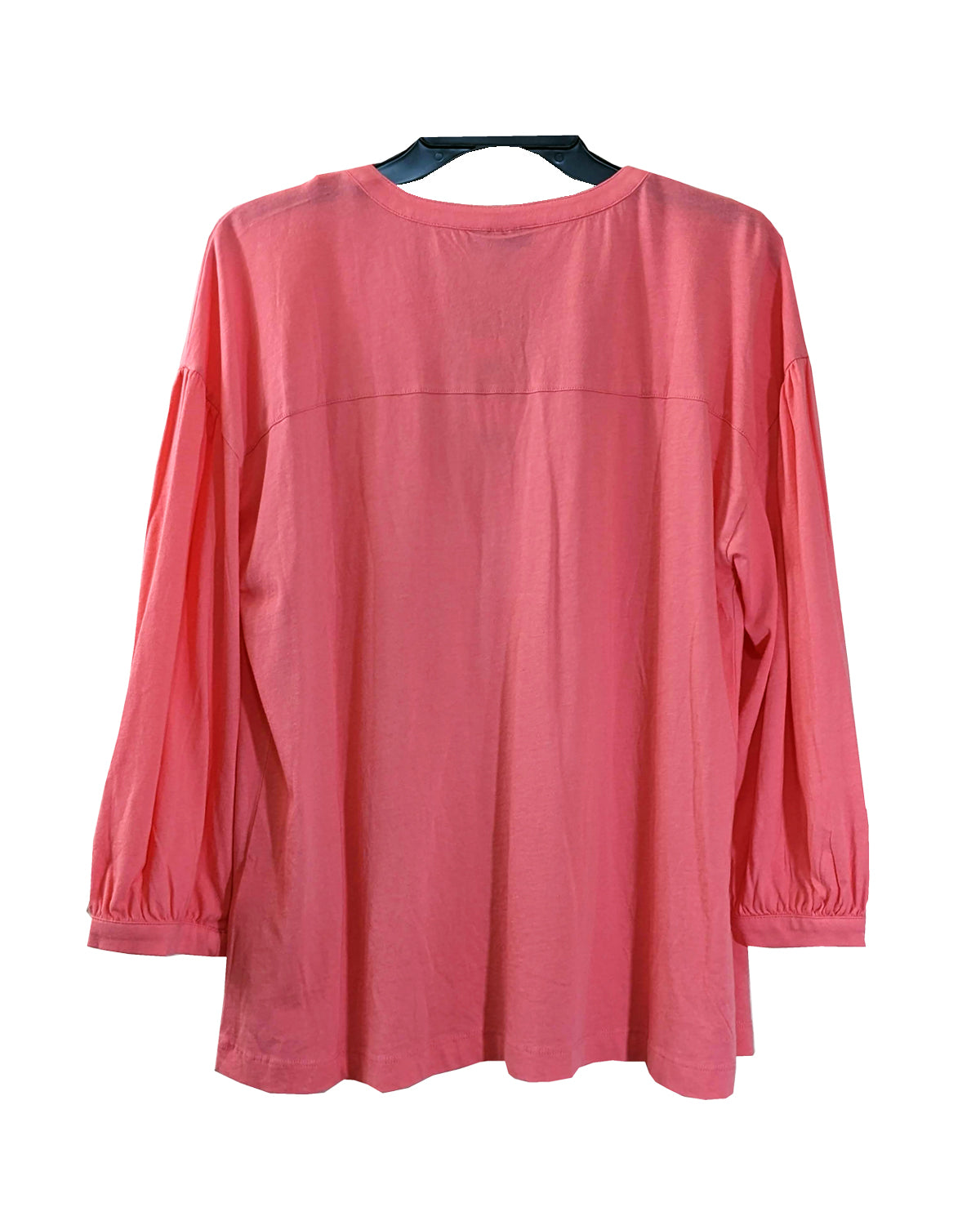 WOMEN'S SALMON ROSE SPLIT-NECK TOP