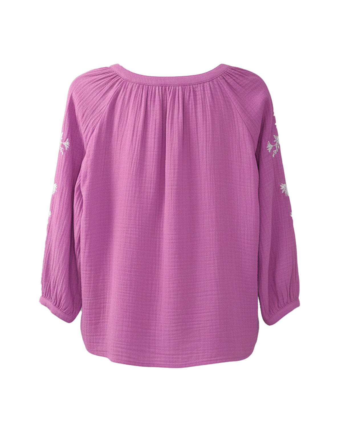 EMBROIDERED BUTTON-FRONT TOP