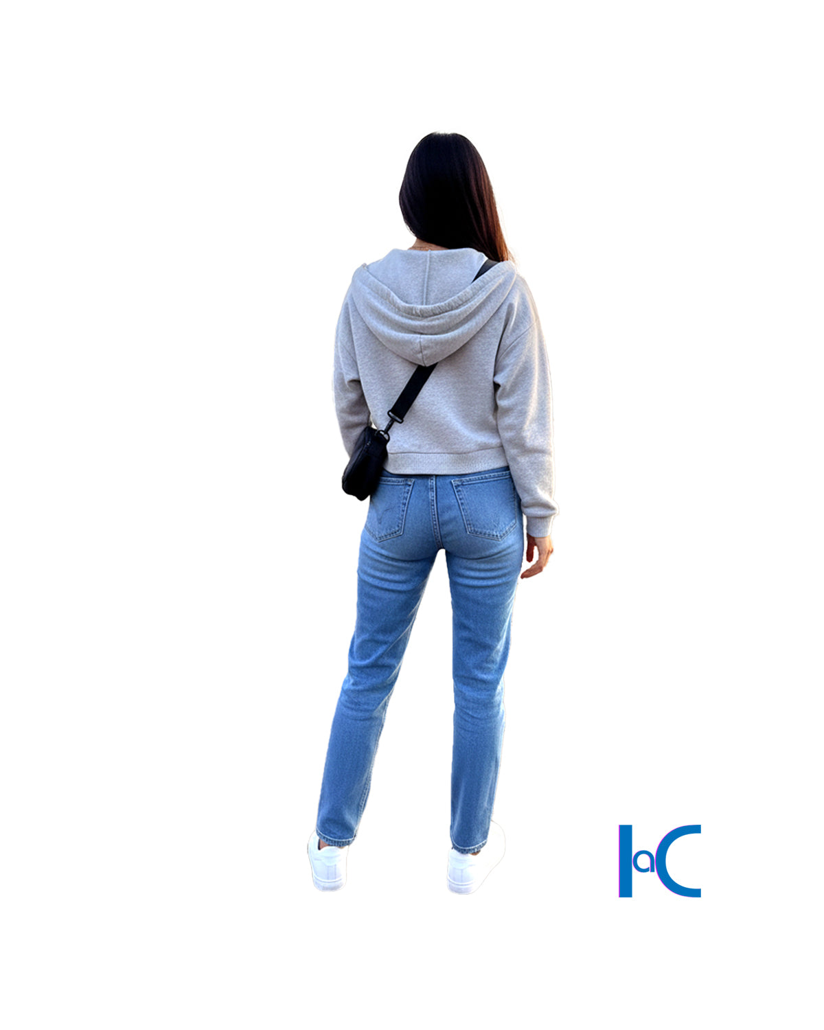 HEATHER GRAY CROPPED CARGO HOODIE