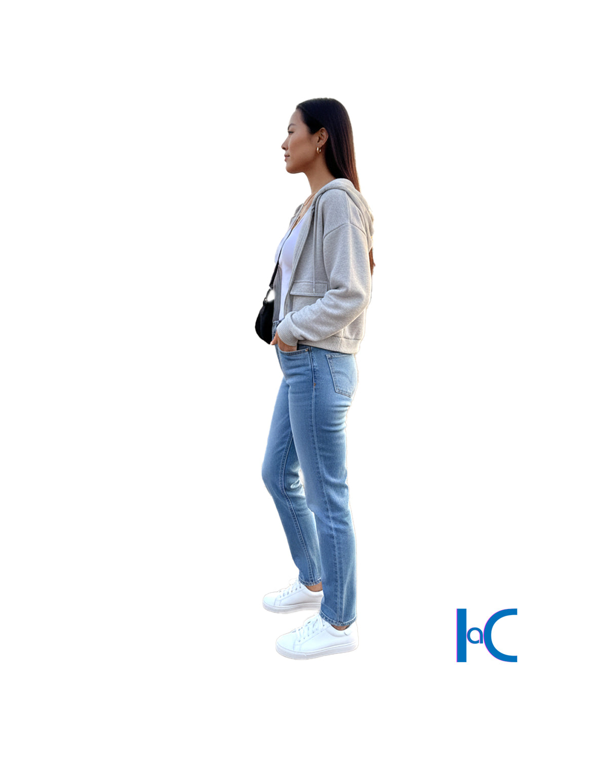 HEATHER GRAY CROPPED CARGO HOODIE