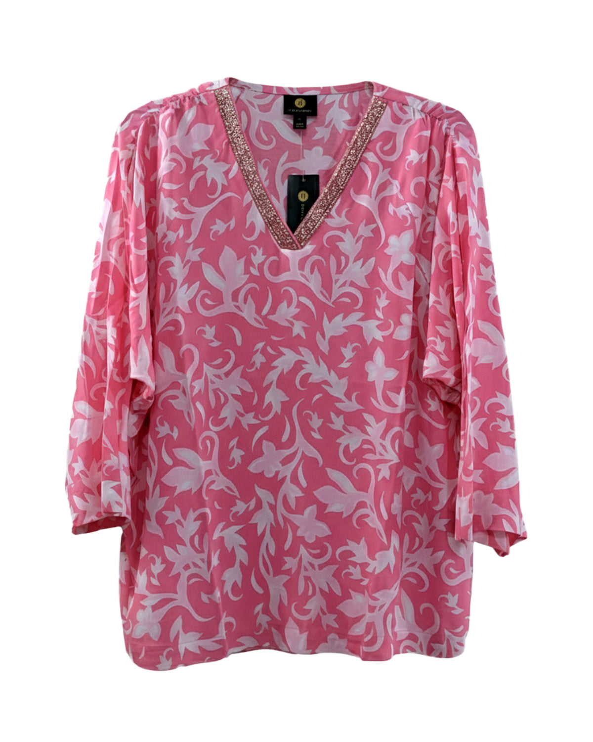 PINK PETUNIA EMBELLISHED BLOUSE