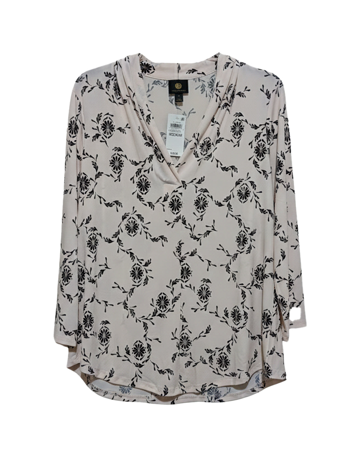 CHIC FLORAL V-NECK TUNIC TOP