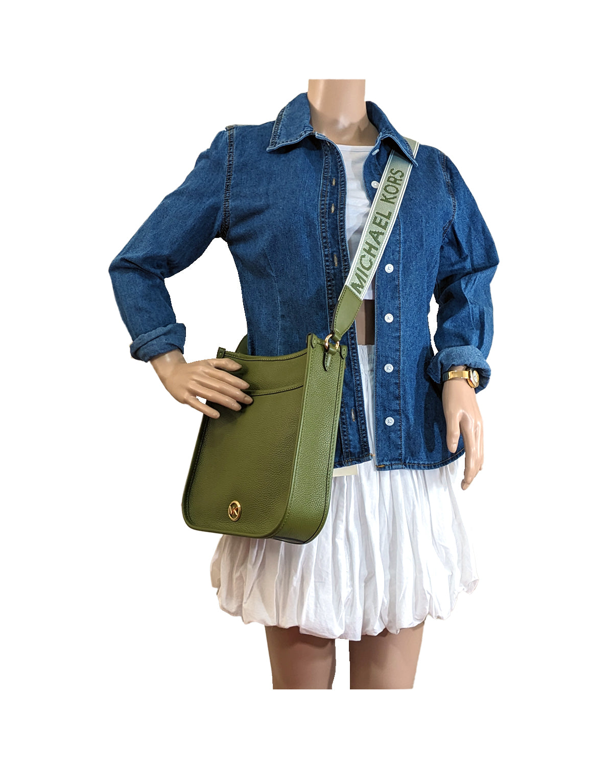 WOMEN'S BUBBLE-HEM WHITE MINI SKIRT