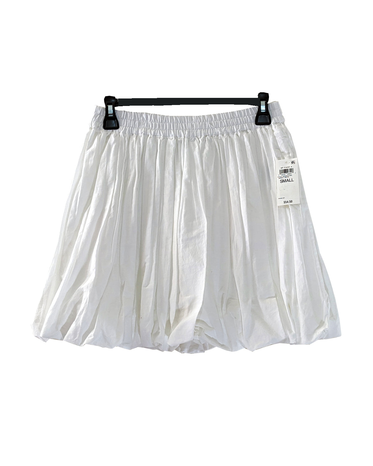 WOMEN'S BUBBLE-HEM WHITE MINI SKIRT
