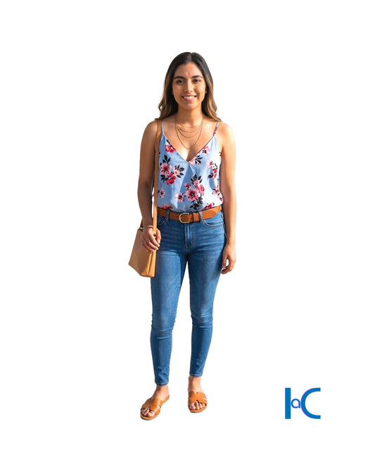 PERIWINKLE FLORAL CAMISOLE TOP