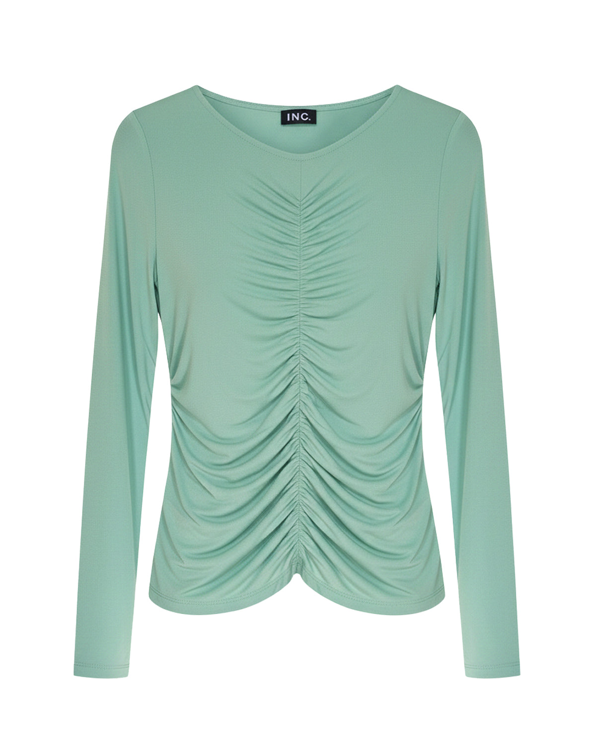 RUCHED CENTER-SEAM MINT GREEN TOP