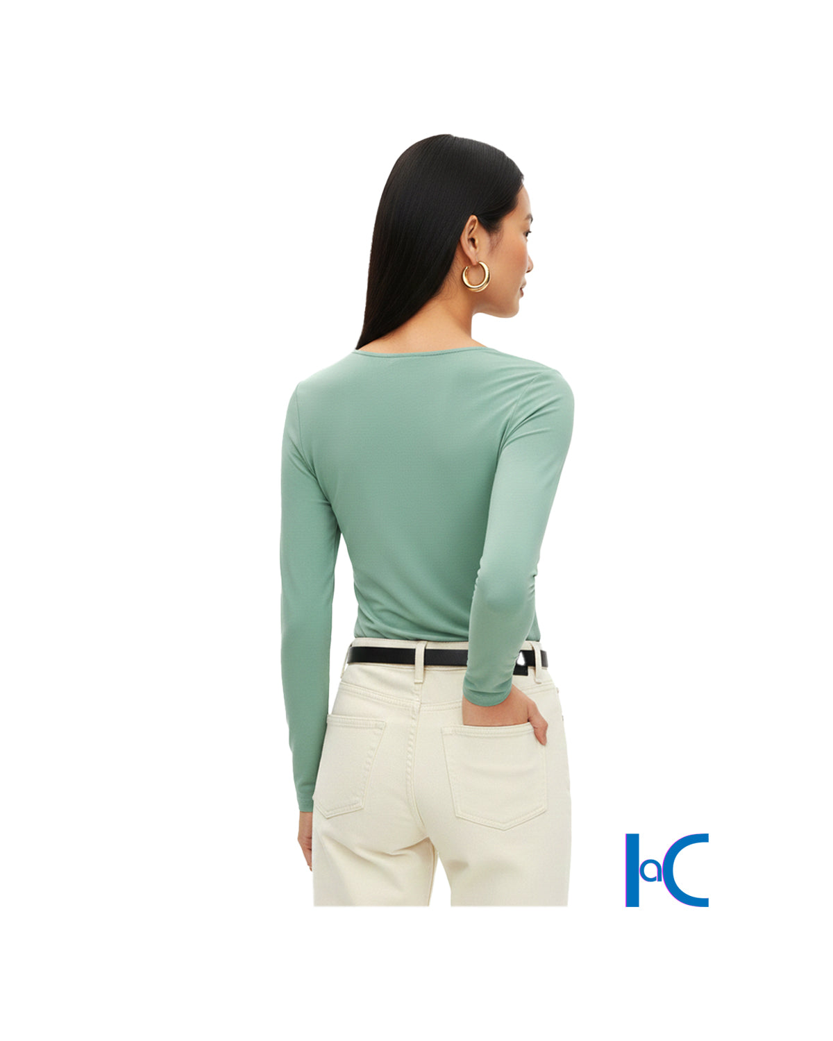 RUCHED CENTER-SEAM MINT GREEN TOP