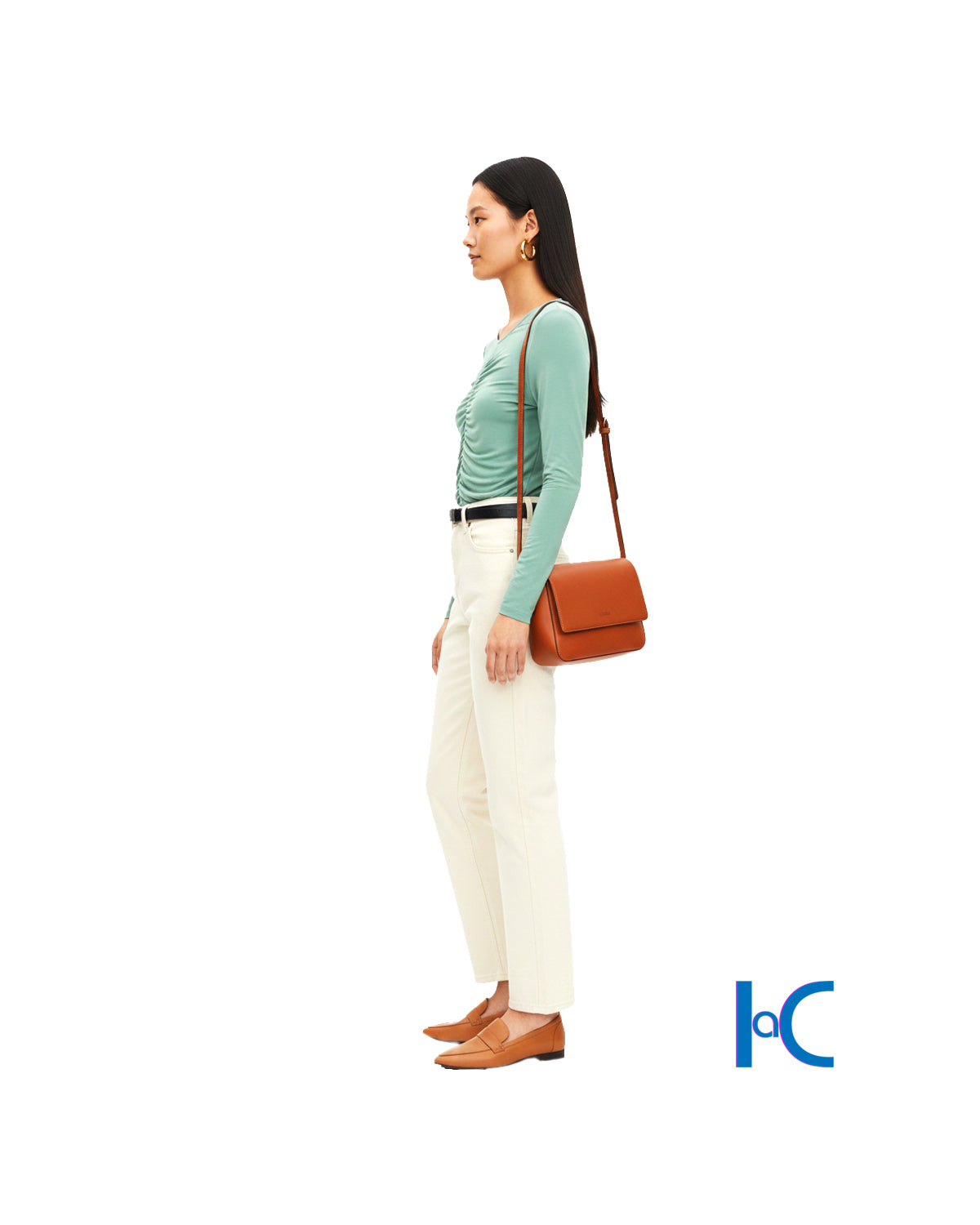 RUCHED CENTER-SEAM MINT GREEN TOP