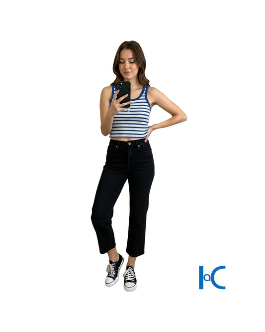 WOMEN'S  POCKET HIGH CUFF JEANS