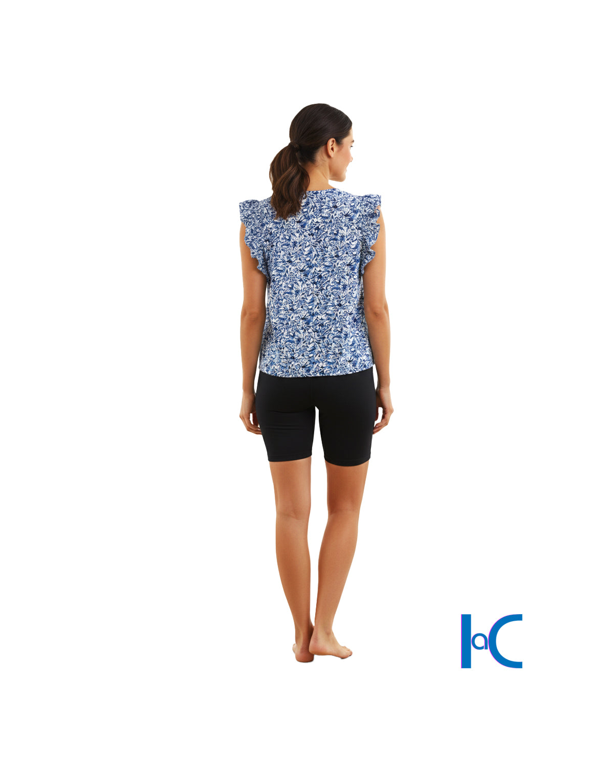 FLORAL RUFFLE SLEEVES TOP