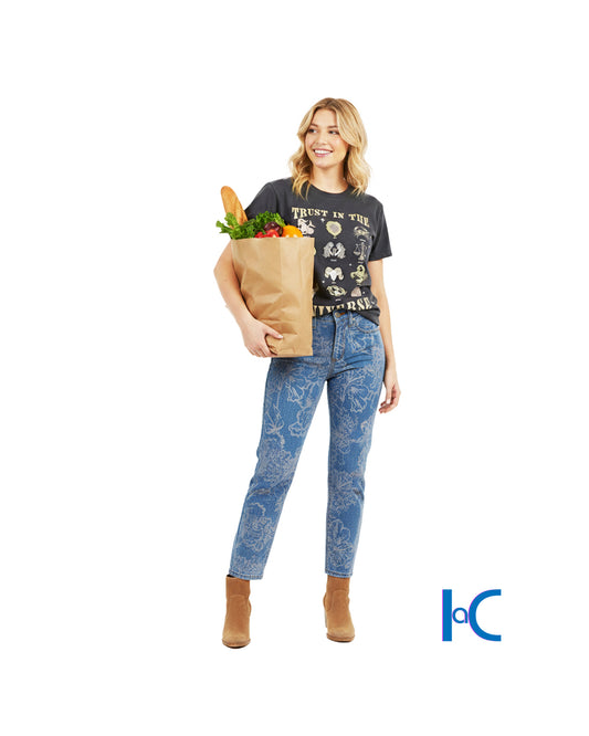 FLORAL PRINT WOMEN'S STRAIGHT JEANS