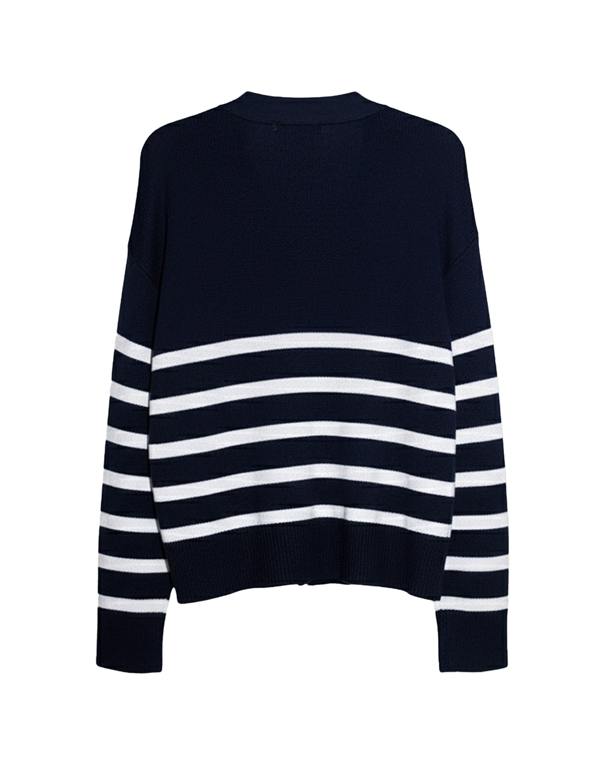 NAVY STRIPED CASUAL CARDIGAN