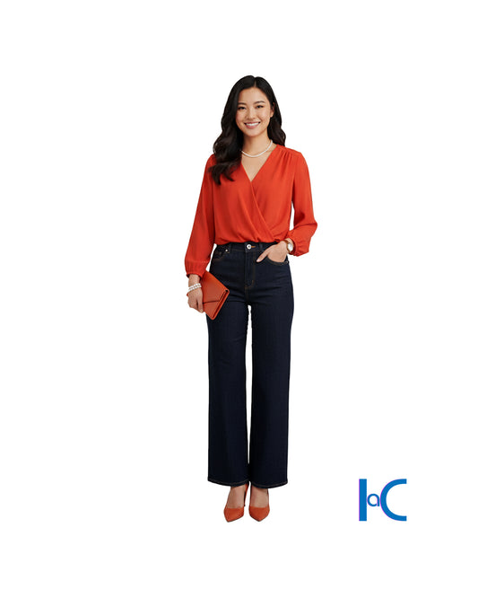 TROPICAL PUNCH SURPLICE BLOUSE