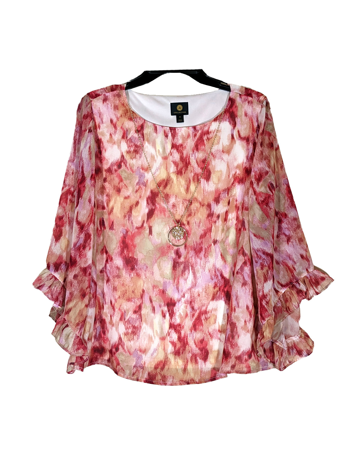 TEXTURE PRINTED JACQUARD BLOUSE