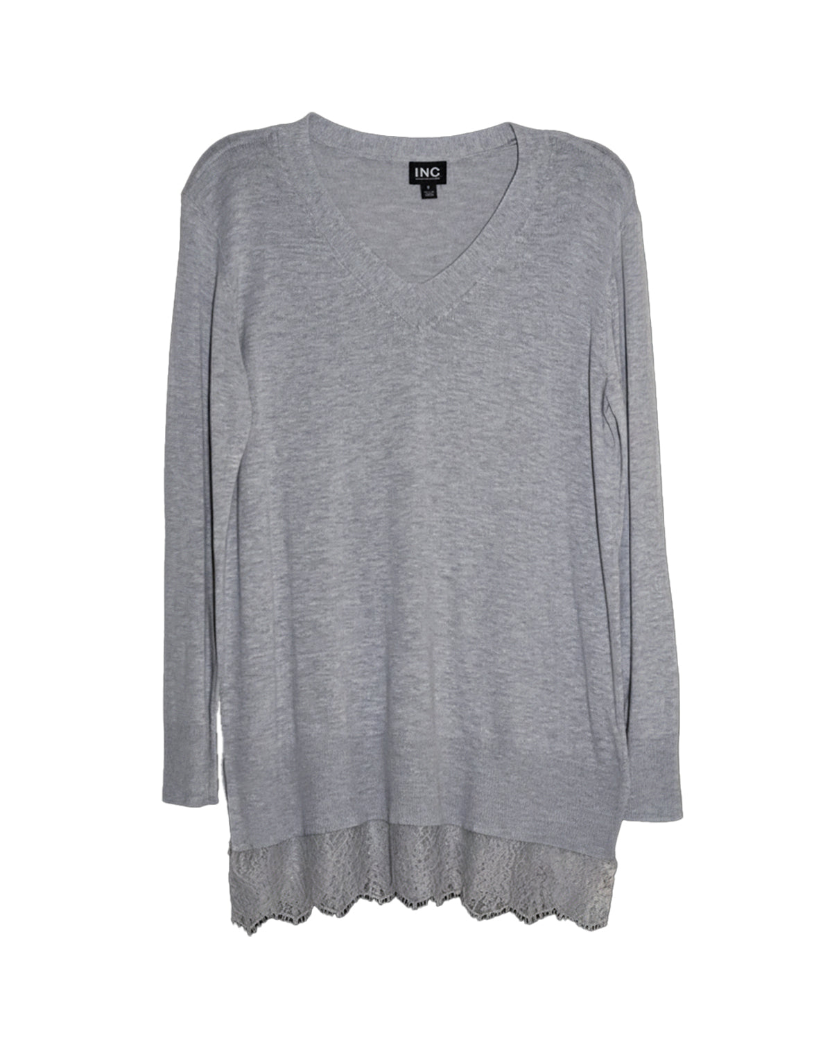 LACE TRIM PULL-OVER SWEATER