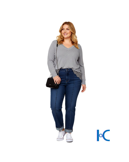 LACE TRIM PULL-OVER SWEATER