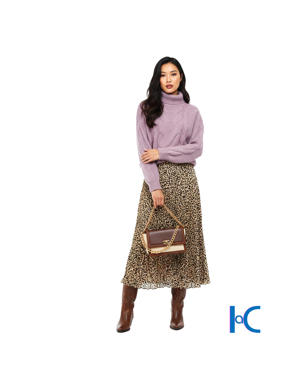 SUNSET NUDE PLEATED MAXI SKIRT