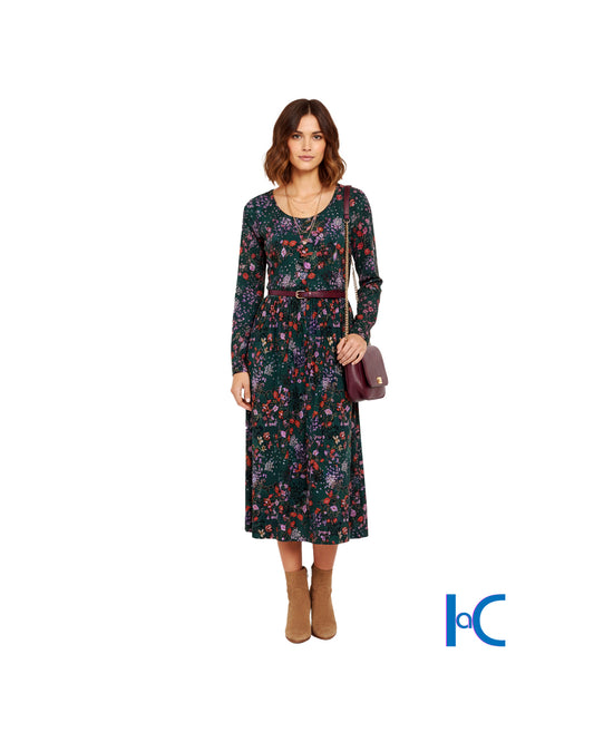 LONG SLEEVE MESH MIDI DRESS