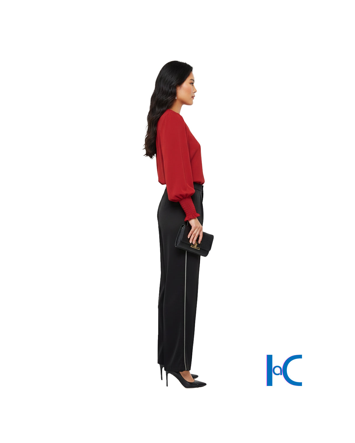 WIDE-LEG TROUSERS WITH DIAMONDS