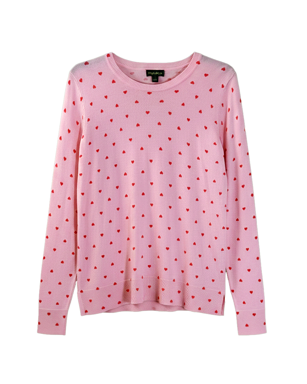 HEART FIJI PINK LONG SLEEVE SWEATER