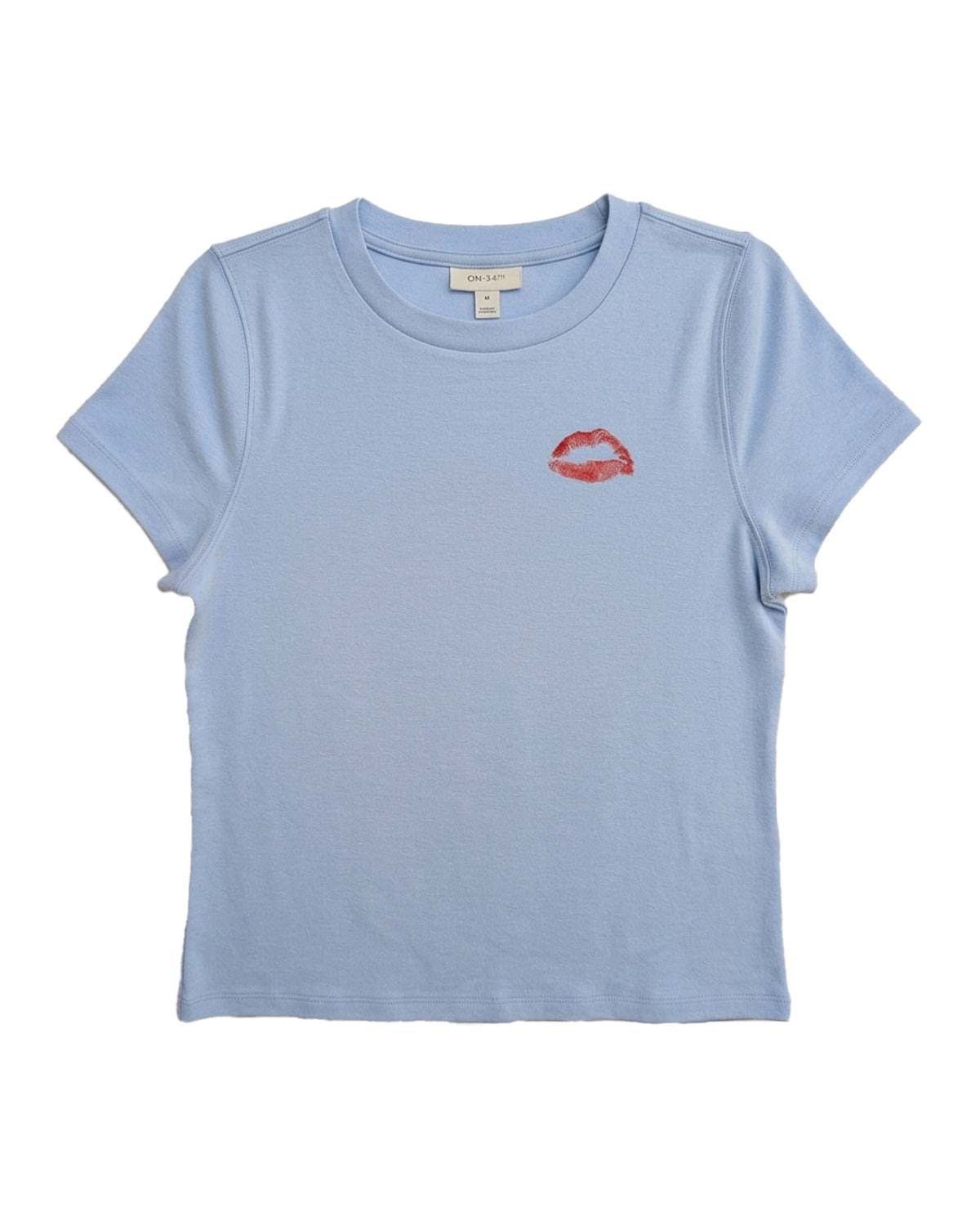 GRAPHIC LIP PRINT BABY CROPPED TEE