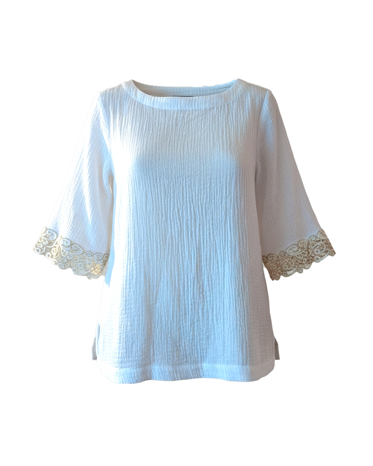 BOAT-NECK WHITE TUNIC TOP