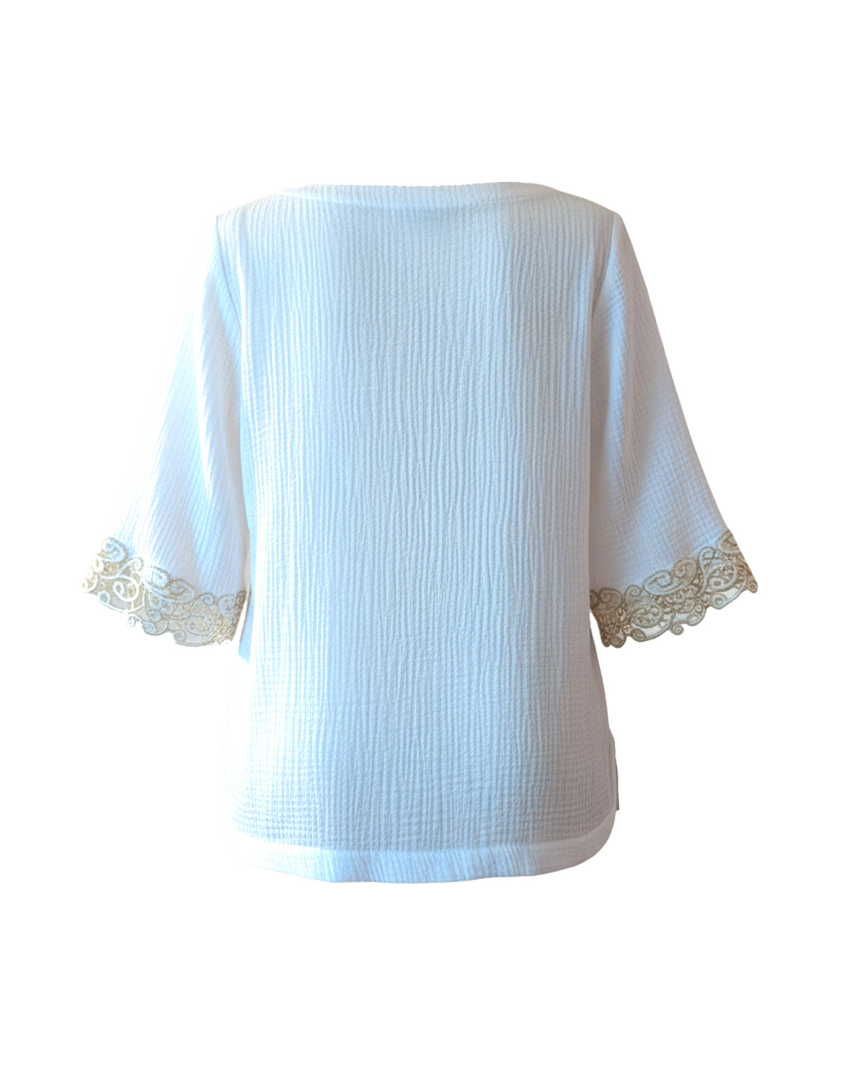 BOAT-NECK WHITE TUNIC TOP