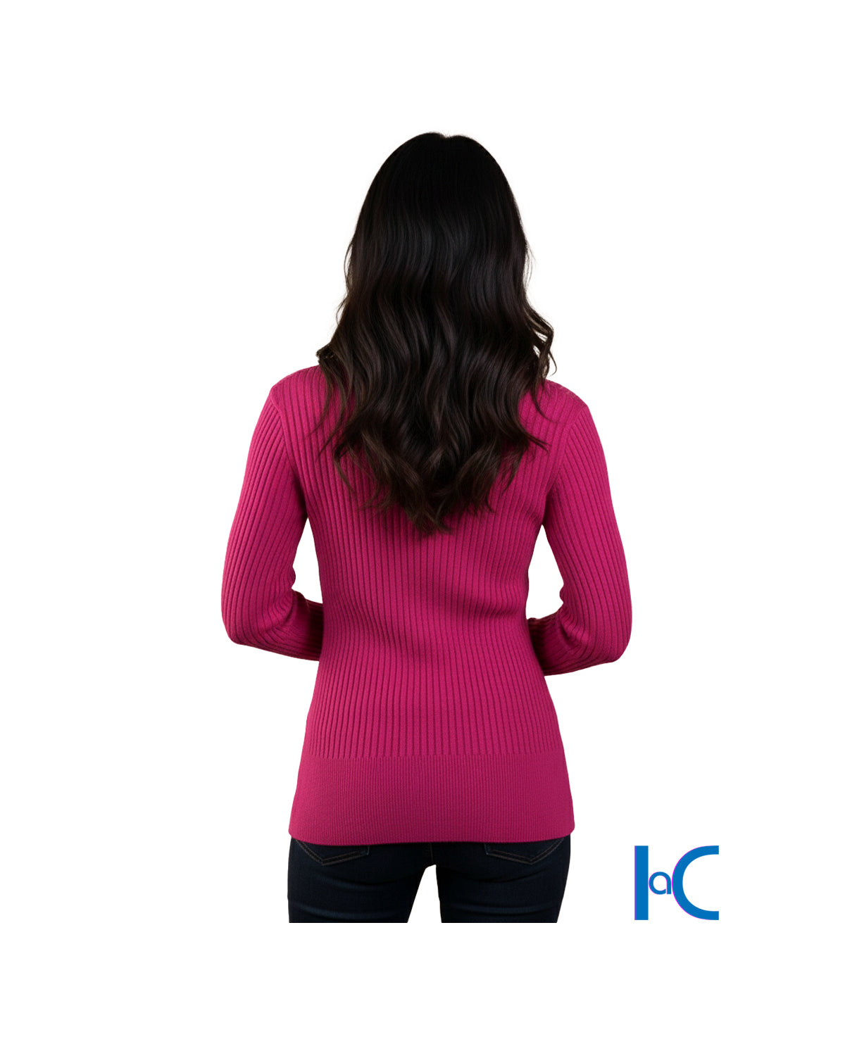 PINK RIBBED V-NECK SWEATER