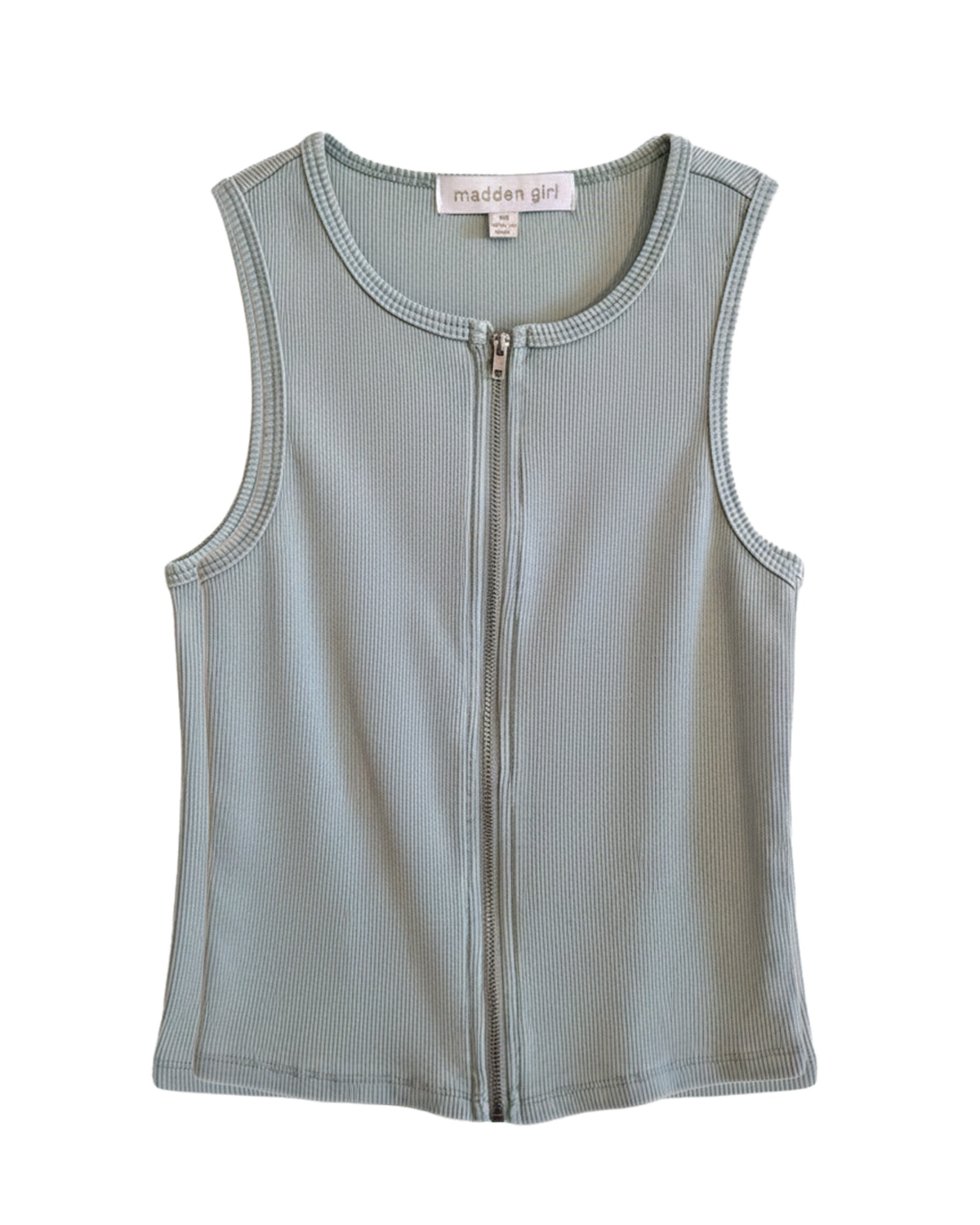 JUNIOR'S ZIP-FRONT FRESH SAGE TANK