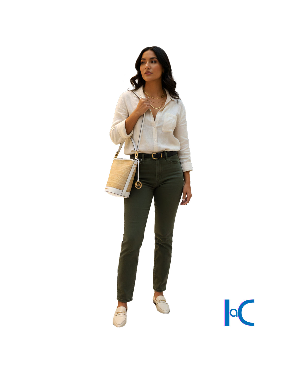 TOWNSEND STRAW BUCKET & LEATHER  BAG